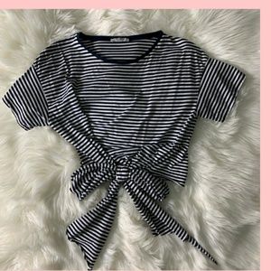 Zara Tie Front Tee NWOT